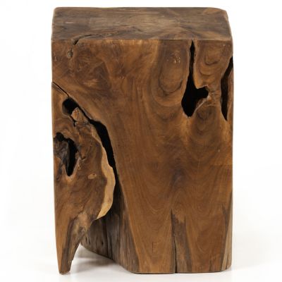 Teak Root Outdoor Square Stool - Thumbnail 3