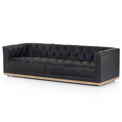 Four Hands Conrad Sofa Chesterfield Style Button Tufted Leather Sofa V -  Furniture on Main