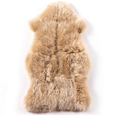 Taupe Sheepskin Rug, Single pelt shearling lambskin