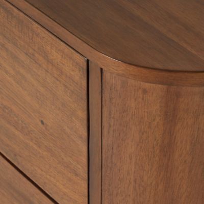 Shown in Seasoned Brown Acacia Solid color, detail view