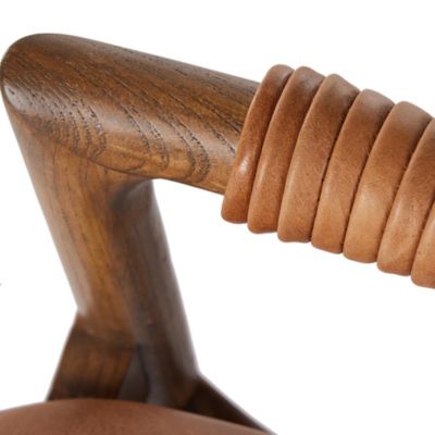 Shown in Haven Tobacco Leather color, Counter Height, detail view