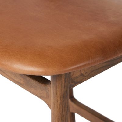 Shown in Haven Tobacco Leather color, Counter Height, detail view