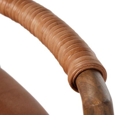 Shown in Haven Tobacco Leather color, Counter Height, detail view