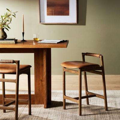 Shown in Haven Tobacco Leather color, Counter Height, in use