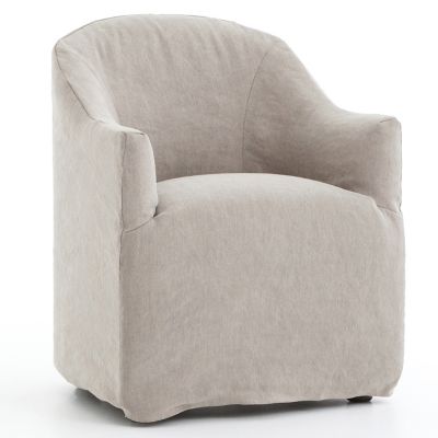 Cove Dining Chair With Casters(Heather Twill Stone)-OPEN BOX
