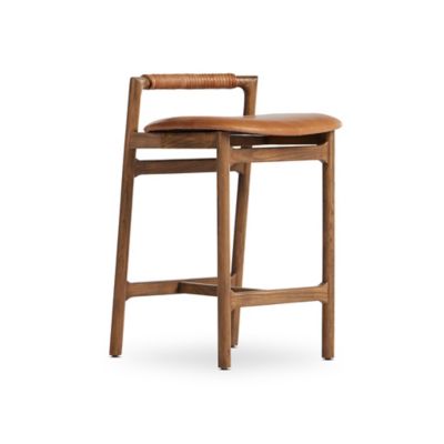 Baden Bar & Counter Stool (Tobacco Leather|Counter)-OPEN BOX