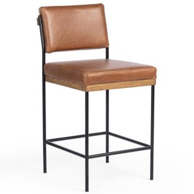 Benton Bar/Counter Stool (Chestnut Leather|Counter)-OPEN BOX