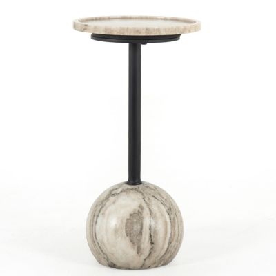 Viola Accent Table (Antique White Marble) - OPEN BOX