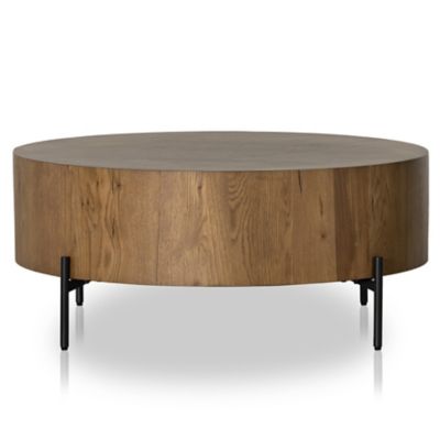 Eaton Drum Coffee Table (Amber Resin with Gunmetal)-OPEN BOX