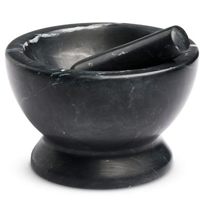 Arman Mortar and Pestle (Polished Black Marble) - OPEN BOX