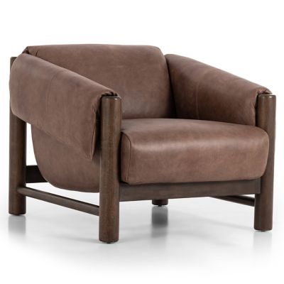 Boden Leather Lounge Chair (Palermo Cigar) - OPEN BOX