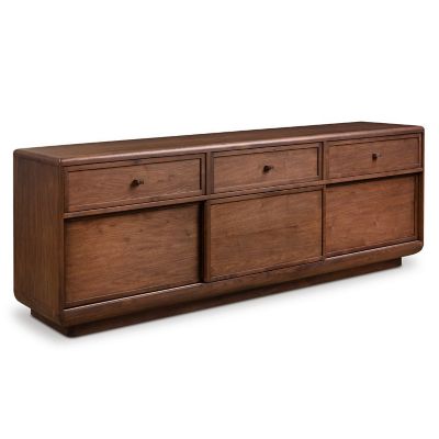 Vincent Media Console With Record Storage Cabinet