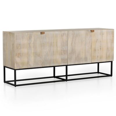 Kel Sideboard (Aged Light Wash Carved Mango) - OPEN BOX