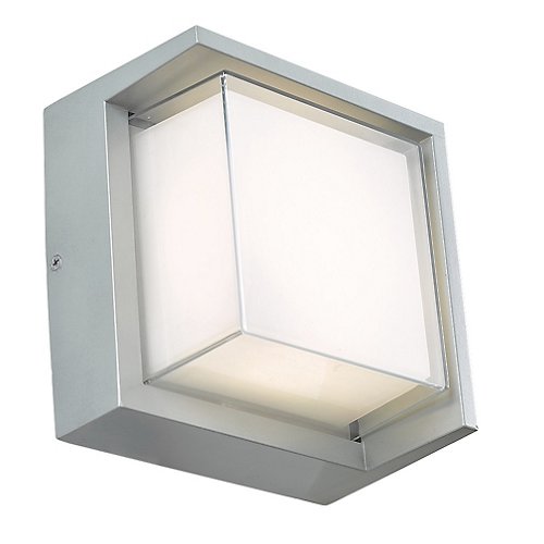 Geo LED Square Outdoor Wall Sconce with Hood