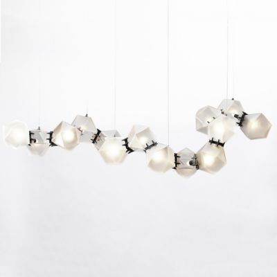 Welles Glass Long LED Chandelier