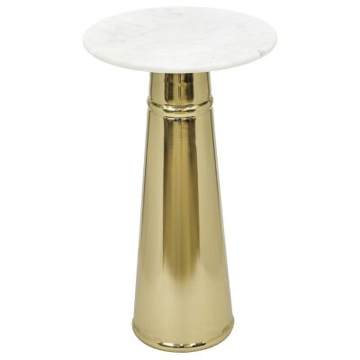Bromwell Side Table with White Marble Top