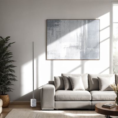 Shown in Brushed Steel with White Marble finish, in use