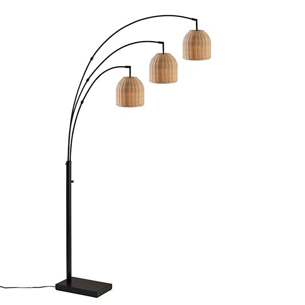 Bahama 3 Arm Arc Floor Lamp By Adesso, Led Arc Floor Lamp With 3 Brightness Levels