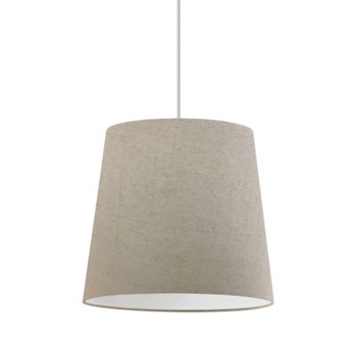 Tall Drum Portable Plug-In Pendant (Natural Fabric)-OPEN BOX