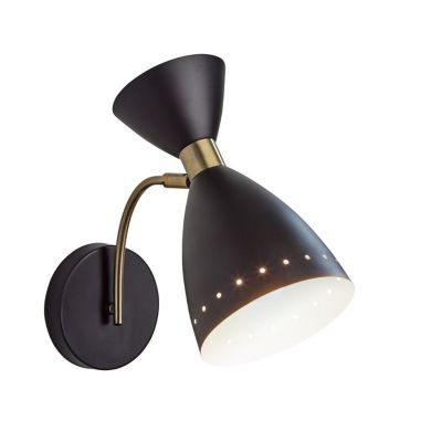 Oscar Wall Sconce (Black with Antique Brass) - OPEN BOX