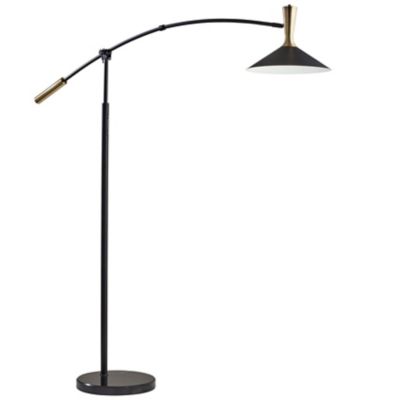Bradley Floor Lamp with Smart Switch(Black w/Brass)-OPEN BOX