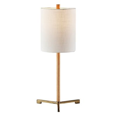 Maddox Table Lamp (Natural Wood and Antique Brass)-OPEN BOX