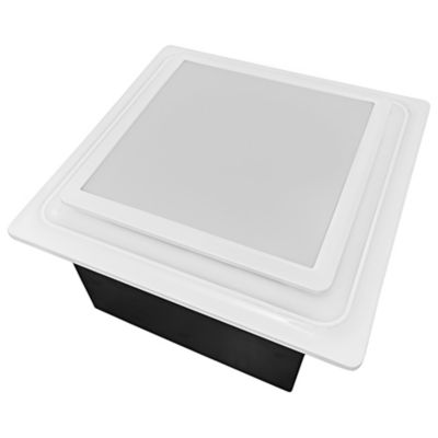 Slim Square Profile Quiet Bathroom Exhaust Fan with LED Light by Aero Pure at Lumens.com