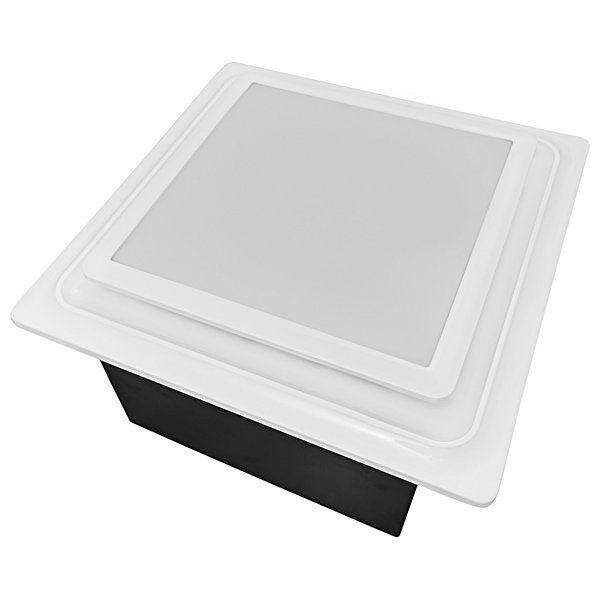 Slim Fit Square Profile Quiet Bathroom Exhaust Fan With Led Light By Aero Pure At Lumens Com - Bathroom Wall Fan Light
