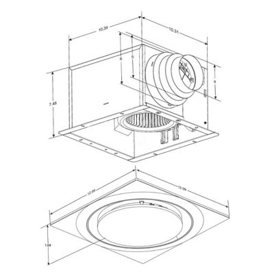 Slim Fit Round Profile Quiet Bathroom Exhaust Fan with LED Light by