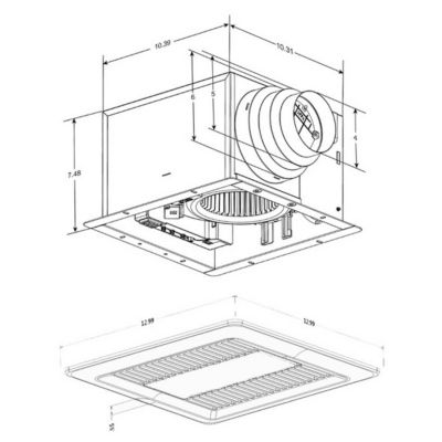 Low Noise Bathroom Exhaust Fan with LED Light by Aero Pure at