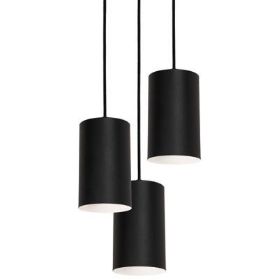 Tyke Round Multi-Light Pendant (Black|Med|3 Light)-OPEN BOX