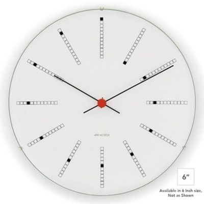 Bankers Wall Clock (White with Black with |6 Inch)-OPEN BOX