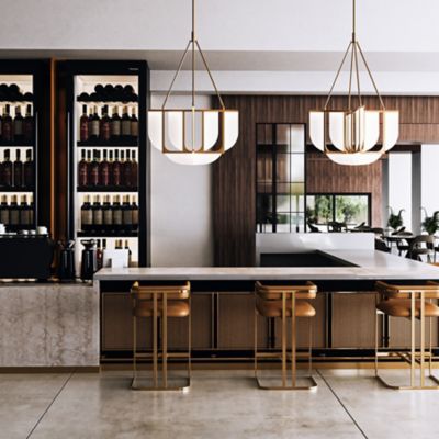 Shown in Vintage Brass finish, in use, lit