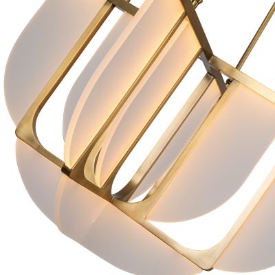 Shown in Vintage Brass finish, detail view, lit