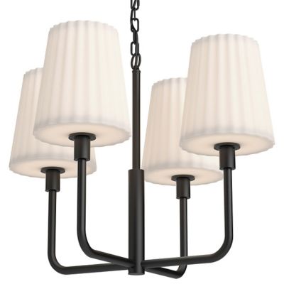 Plisse Opal Matte Glass Chandelier