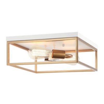 Elizette Flushmount (White with Gold Brass|13 In) - OPEN BOX