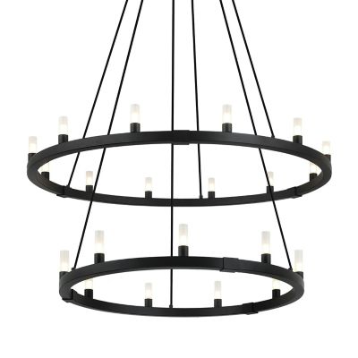 Maurer Round Double Chandelier (Matte Black) - OPEN BOX