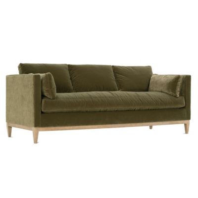Leo Velvet Mid-Century Modern Sofa by Rowe Furniture