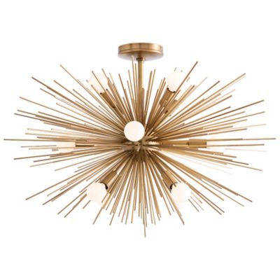Zanadoo Semi Flushmount (Antique Brass) - OPEN BOX