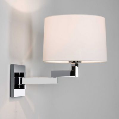 Momo Swing Arm Wall Sconce (Chrome/Round/White) - OPEN BOX