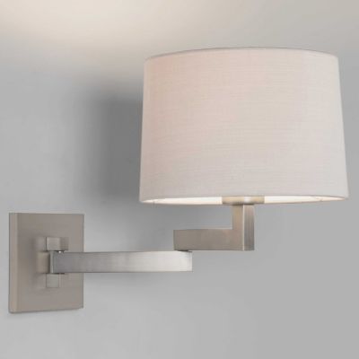 Momo Adjustable Swing Arm Wall Sconce(Nickel/White)-OPEN BOX