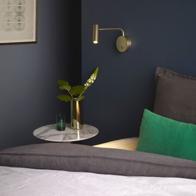 Shown in Matte Gold finish, lit, in use