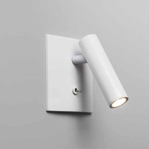 Enna Square Switched Wall Sconce(Textured White/90)-OPEN BOX