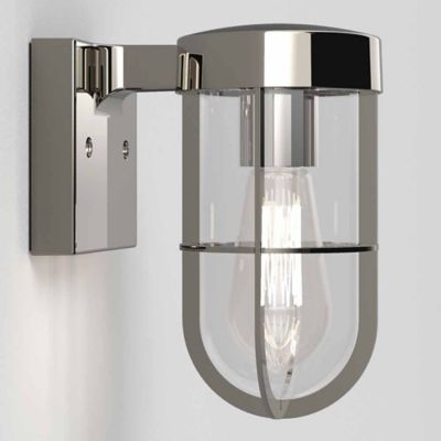 Cabin Outdoor Wall Sconce (Clear/Polished Nickel) - OPEN BOX