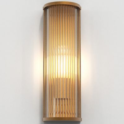 Shown in Aged Brass finish, Small size, lit