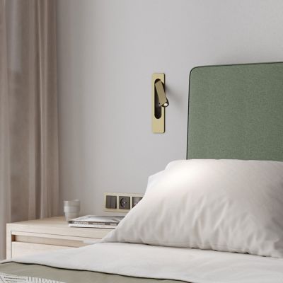 Shown in Matte Gold finish, Small size, in use, lit