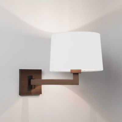 Momo Swing Arm Wall Sconce (Bronze/White/Round) - OPEN BOX