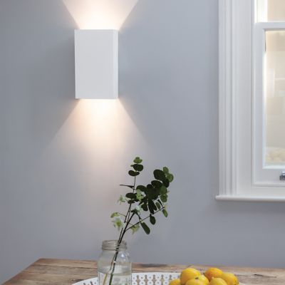 Shown in White finish, lit, in use