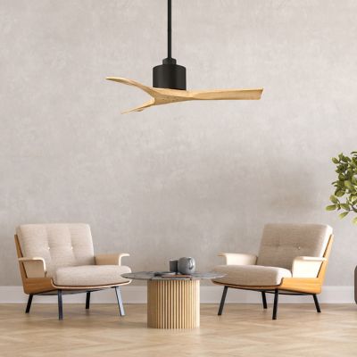 Shown in Light Maple Tone Fan Blade finish, Matte Black Fan Body finish, in use