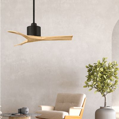 Shown in Light Maple Tone Fan Blade finish, Matte Black Fan Body finish, in use